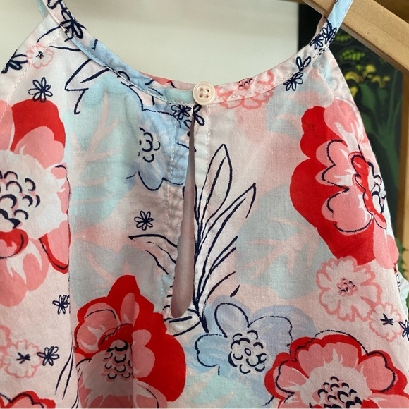 Janie and Jack White Red Blue Floral Print Fly Away Sleeveless Top - Picture 8 of 11